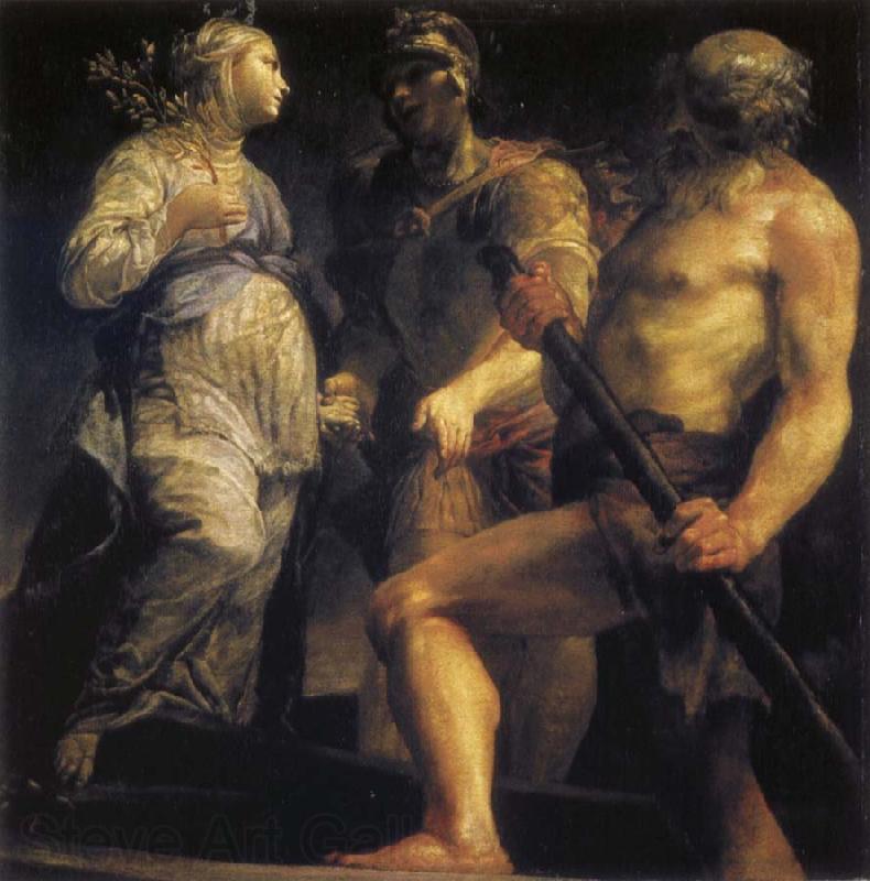 Giuseppe Maria Crespi Aeneas with the Sybil and Charon Norge oil painting art